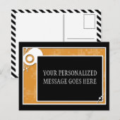 oranje blokschema briefkaart (Voorkant / Achterkant)