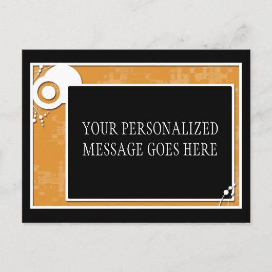 oranje blokschema briefkaart (Voorkant)