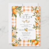 Oranje Blossom Bliss Baby shower Kaart (Voorkant)