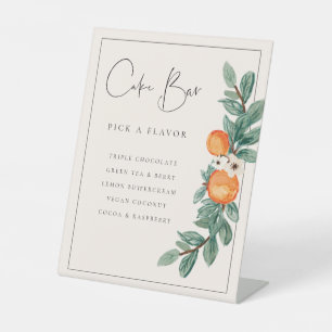 Oranje Blossom Cake Bar Wedding Food Table Sign Reclamebord Met Voetstuk