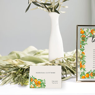 Oranje Blossom Gedrukte Gast Naam Plaats Kaart
