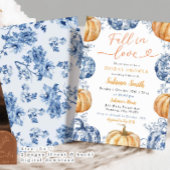 Oranje Blue Chinoiserie Pumpkin Vrijgezellenfeest Kaart