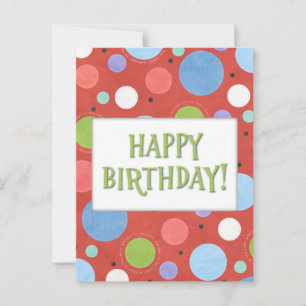 Oranje Blue Green Generic Birthday Briefkaart
