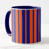 Oranje Blue Stijlvolle Strepen Patroonontwerp Mok