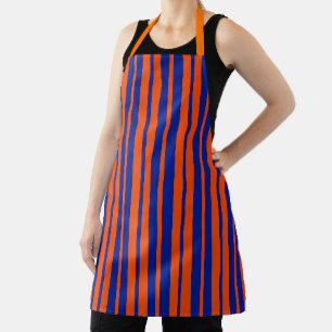Oranje Blue Stijlvolle Strepen Patroonontwerp Schort