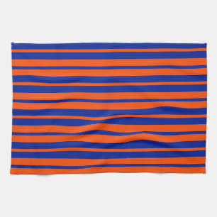 Oranje Blue Stijlvolle Strepen Patroonontwerp Theedoek