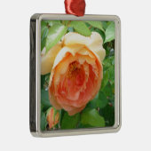 Oranje Blush Roos Metalen Ornament (Rechts)