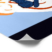 Oranje boeket & Blue Butterfly Flutter Square Poster (Hoek)