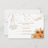 Oranje boeketbloem - Wedding RSVP (Achterkant)