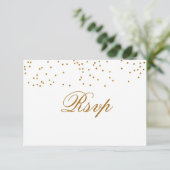Oranje boeketbloem - Wedding RSVP Kaartje (Staand voorkant)
