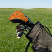 Oranje Boho Abstract Bloem Decoratief Golfheadcover (Insitu)