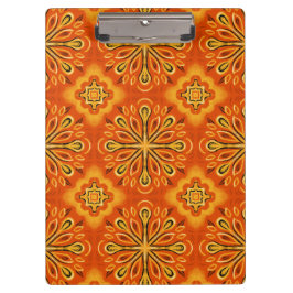 Oranje Boho Abstract Bloem Decoratief Klembord