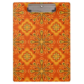 Oranje Boho Abstract Bloem Decoratief Klembord