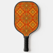 Oranje Boho Abstract Bloem Decoratief Pickleball Paddle (Achterkant)