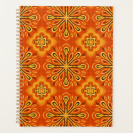 Oranje Boho Abstract Bloem Decoratief Planner