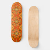 Oranje Boho Abstract Bloem Decoratief Skateboard (Voorkant)