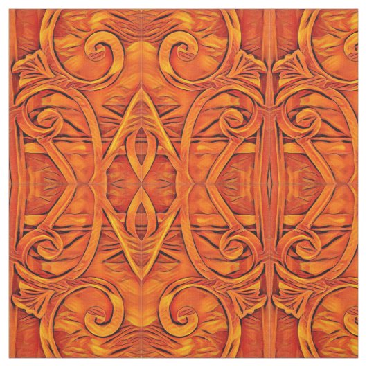 Oranje BoHo Abstract Stof (Swatch)