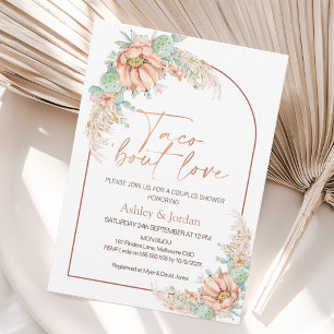 Oranje Boho Cactus Taco 'bout Love Couples Shower Kaart