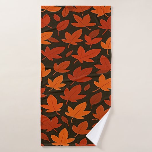 Oranje Boho herfstbladeren Badhanddoek (Badhanddoek)