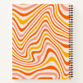 Oranje Boho Retro Abstracte golvende lijnen Notitieboek (Achterkant)