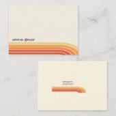Oranje Boho Retro Stripes Notitiekaartje (Voorkant / Achterkant)