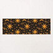 Oranje boho zon en maan Custom Name Yogamat (Achterkant (horizontaal))