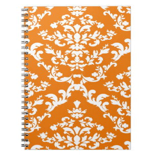 Oranje Bold Mod Damask Notitieboek