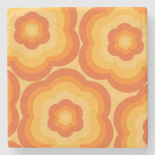 Oranje Bold Y2K Wildflower Levendige Spring Decor Stenen Onderzetter