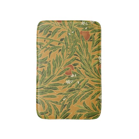 Oranje boom behangpatroon Art Nouveau Badmat (Voorkant Verticaal)