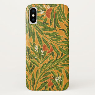 Oranje boom  behangpatroon Art Nouveau iPhone X Hoesje