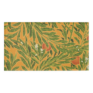 Oranje boom behangpatroon Art Nouveau Naambadge