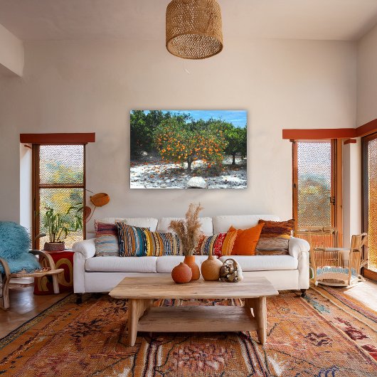 Oranje boom canvas afdruk