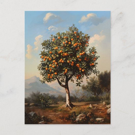Oranje Boom Landschapsschilderkunst Briefkaart (Voorkant)