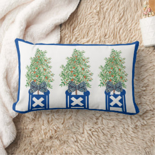 Oranje boom Topiary Blue Chinoiserie Kussen