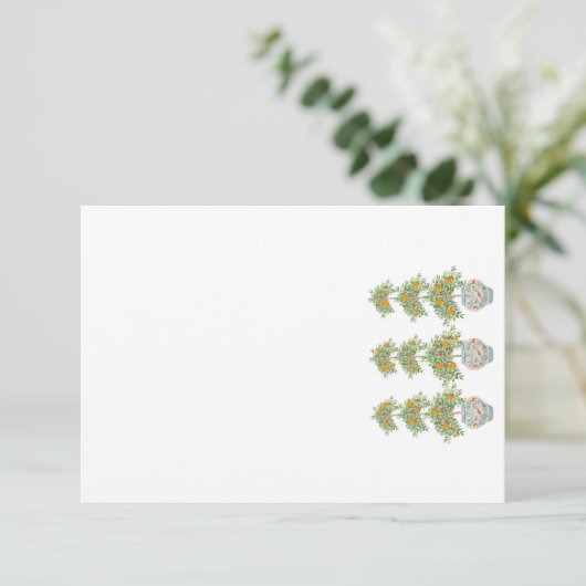 Oranje boom Topiary Ginger Jars Bedankkaart (Staand voorkant)