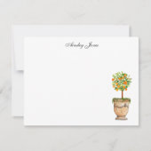 Oranje - boomcitrustopiaire illustratie bedankkaart (Voorkant)