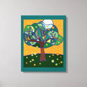 Oranje boomgaard canvas afdruk