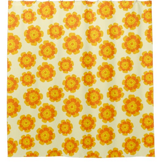 Oranje boomgaarden met de hand geïllustreerde Flor Douchegordijn (Voorkant)