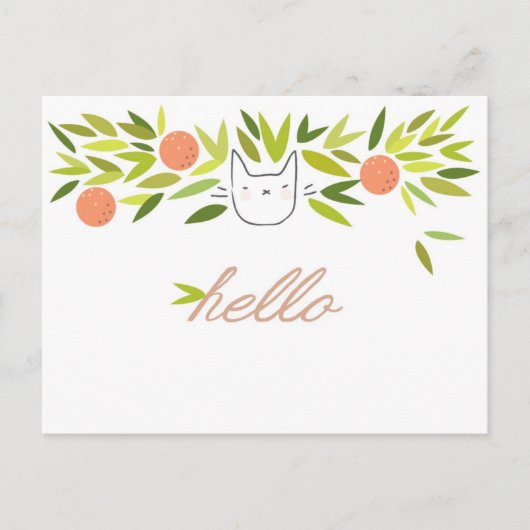 Oranje boomkat briefkaart (Voorkant)