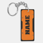 Oranje Bord naam Sleutelhanger (Voorkant Links)