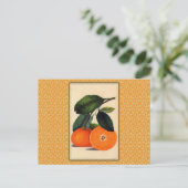 Oranje botanische afdrukken Briefkaart (Staand voorkant)