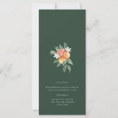 Oranje Botanische Citrus Modern Bruiloft Menu (Achterkant)