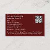 Oranje Bourgogne en Goud gemarmerd Visitekaartje Kortingskaartje (Achterkant)