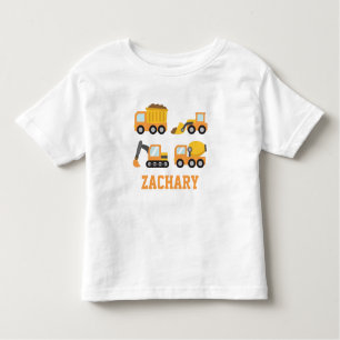 Oranje bouwvoertuigen Kinder, op maat gemaakt Kinder Shirts