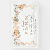 Oranje Bow Pumpkin Baby shower Spandoek (Verticaal)