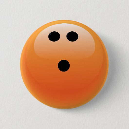 ORANJE BOWLING BALL RONDE BUTTON 5,7 CM (Voorkant)