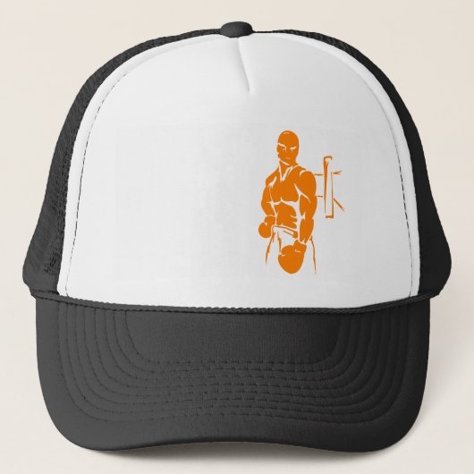 Oranje boxing trucker pet (Voorkant)