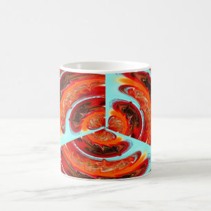 Oranje brandspiraal koffiemok