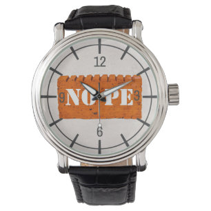 Oranje brick - NOPE Funny aanpasbaar Horloge