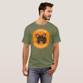 Oranje Brindle I Speak Frenchie T-shirt (Voorkant volledig)